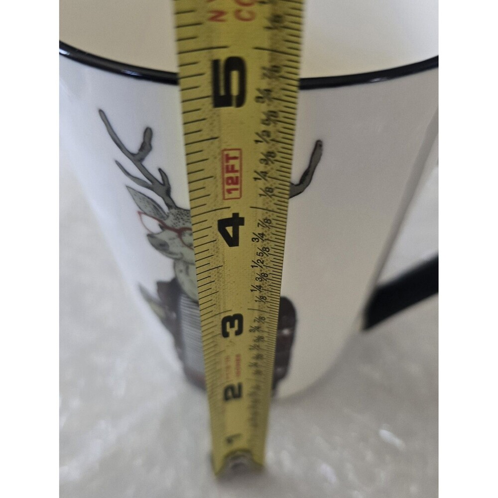 Hipster DEER Ceramic Coffee 16 oz Mug Cup Christmas Holidays Winter - Picture 7 of 7